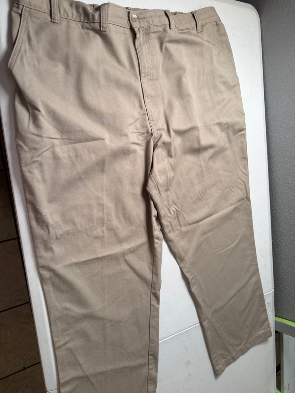David Taylor Light Khaki Straight-Leg Chinos